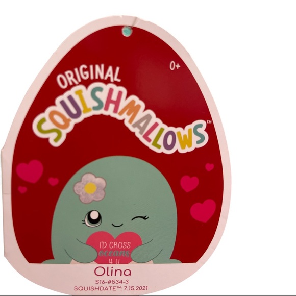 OLINA 16” “I’D CROSS OCEANS 4 U” LARGE NEW RELEASE VALENTINES SQUISHMALL… - Picture 5 of 5